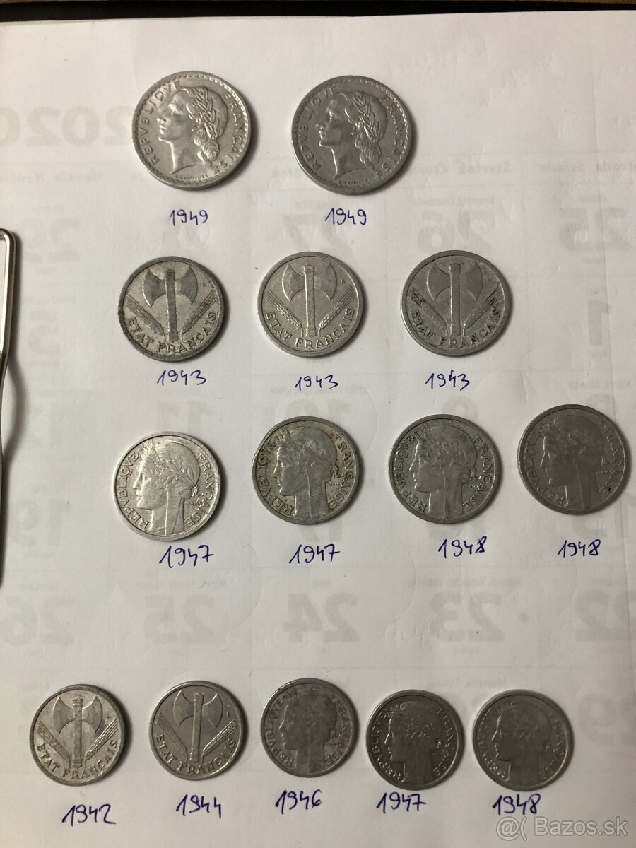 Mince FRANCE +Bankovky BIELORUSKO - 18