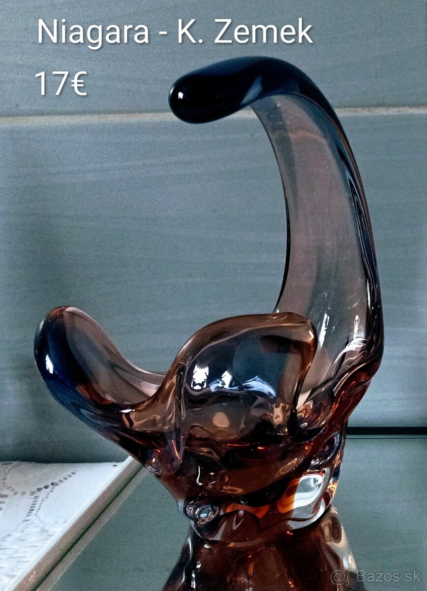 Hutné sklo - váza, popolník - 18