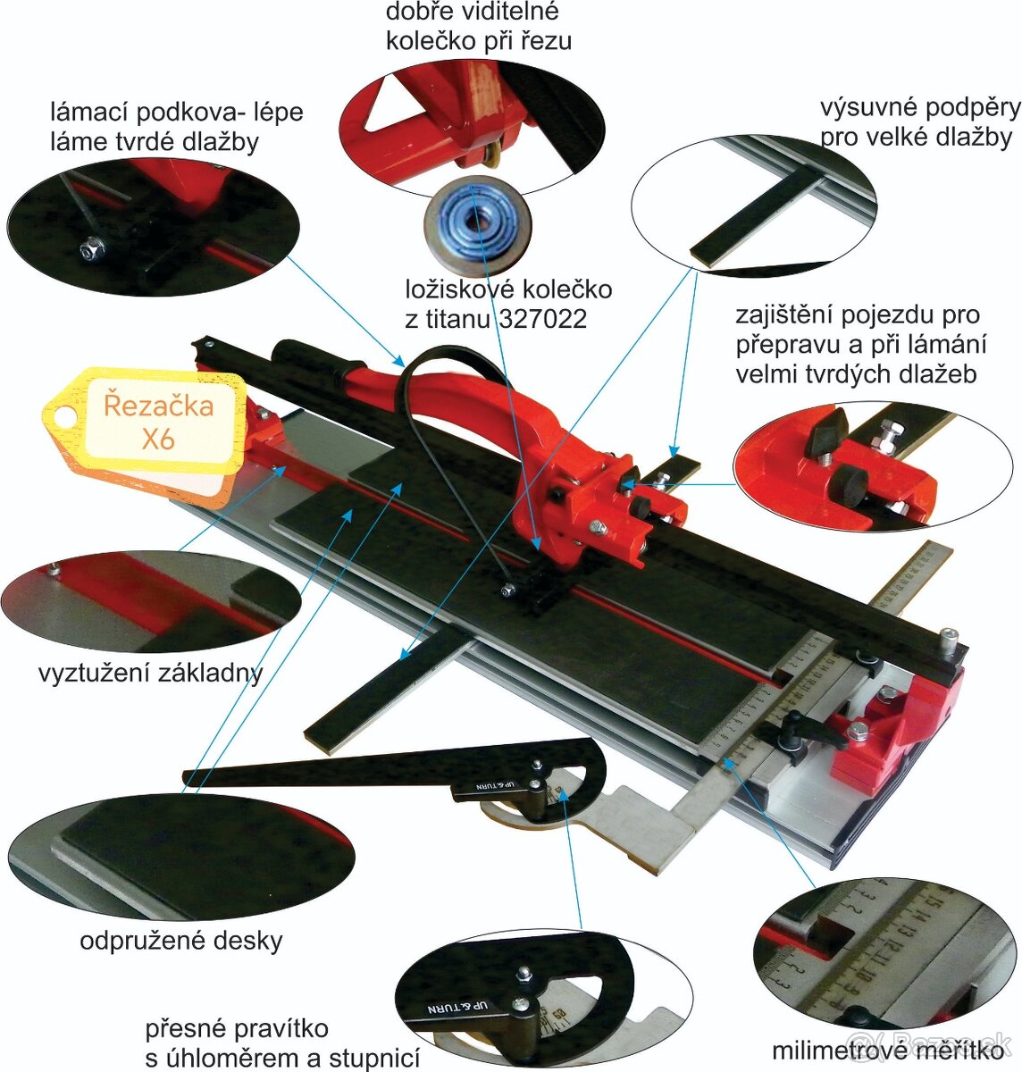 Rezačka na dlažbu Bauprima - Česká vyroba - 18