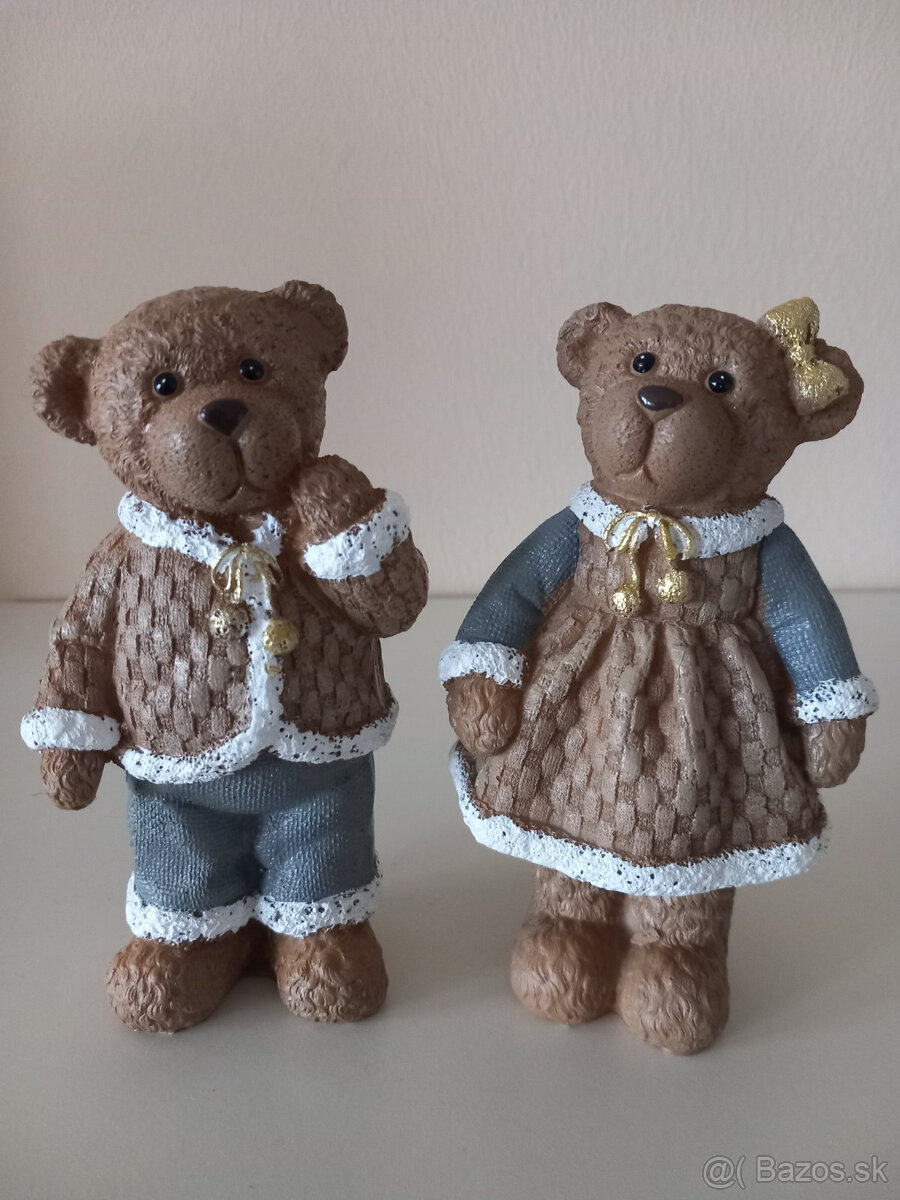 Sada 2ks stojacie keramické medvedíky - párik - 18