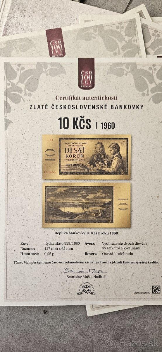 Zlate bankovy a minca - 18