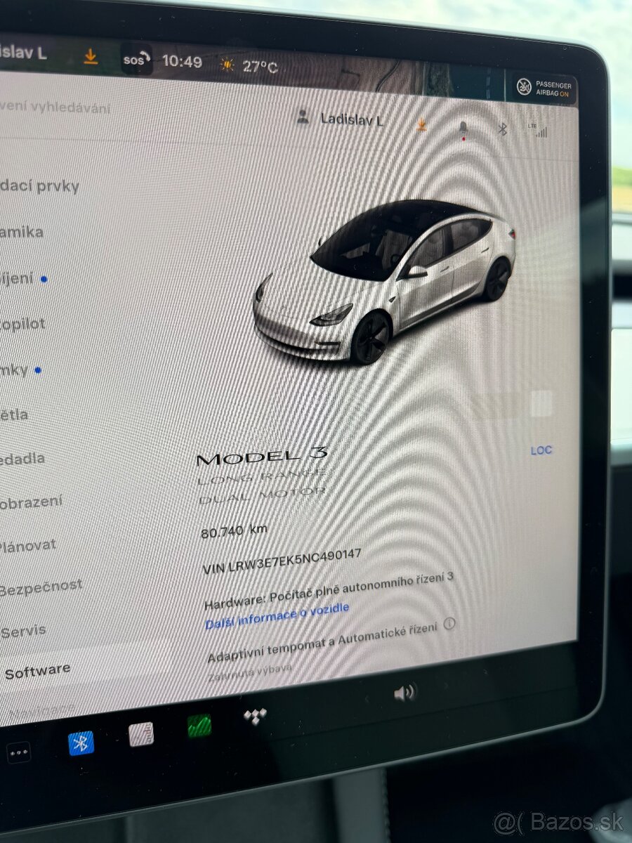 🚗 Tesla Model 3 Long Range AWD 366kW, Biely interiér Ťažné - 18