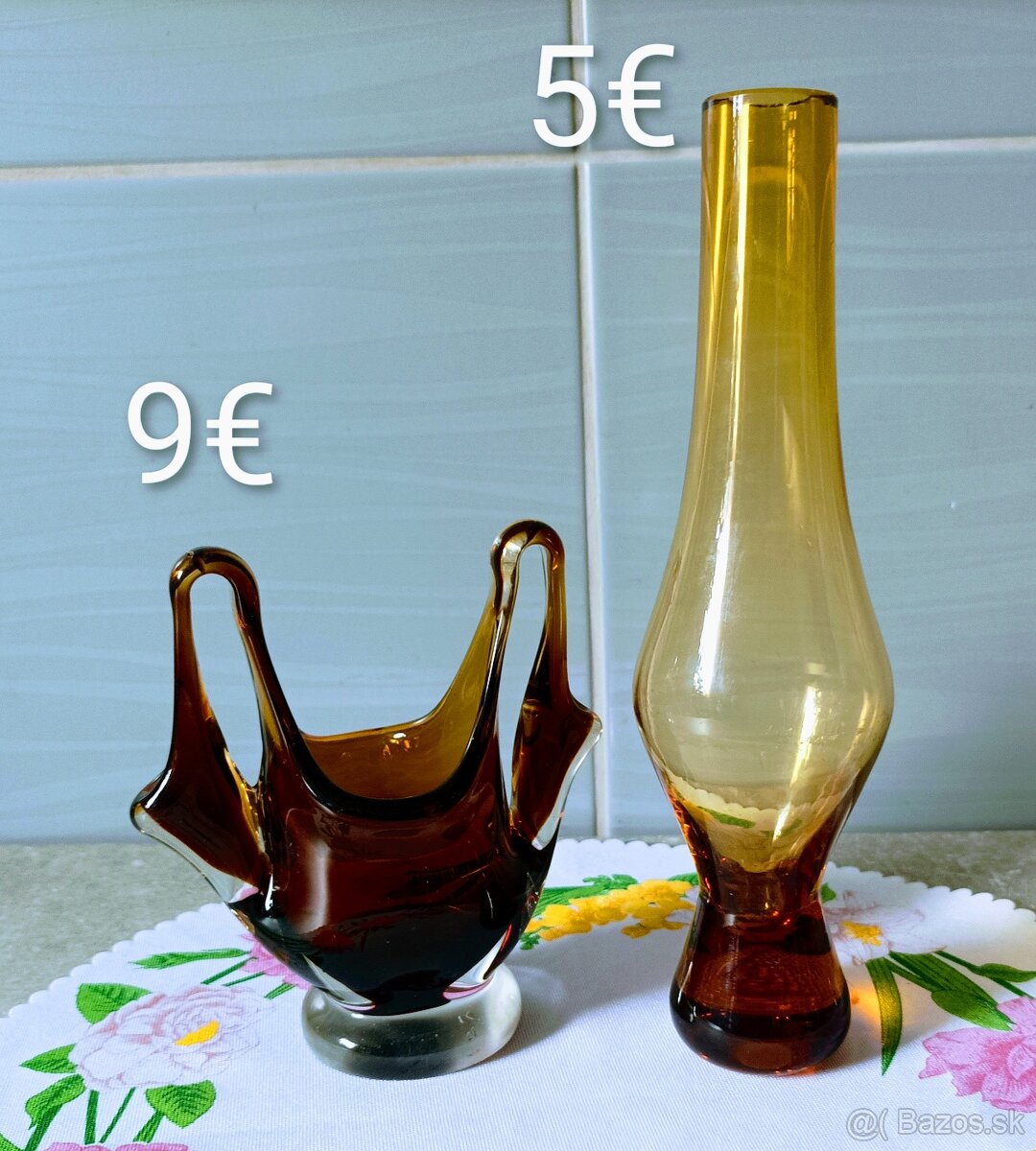 Hutné sklo - misy , váza - 18