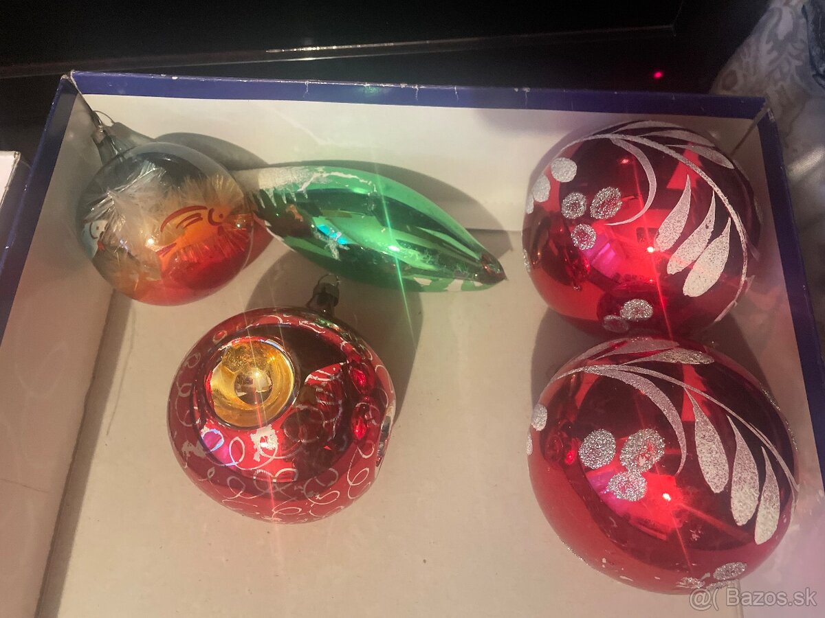 Retro vianočné ozdoby a špic na stromček - 18