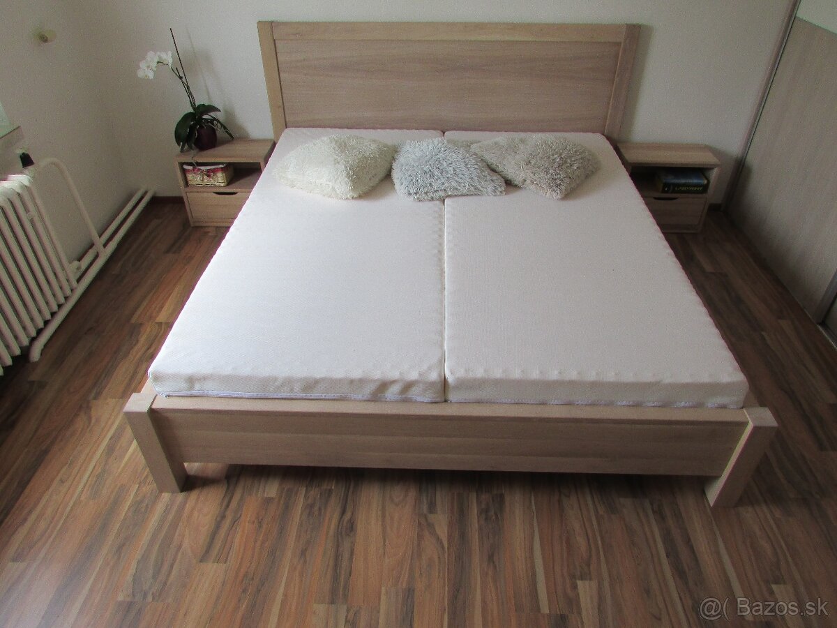 Luxusná dubová postel Klára + zdarma 2 masívne stolíky - 18