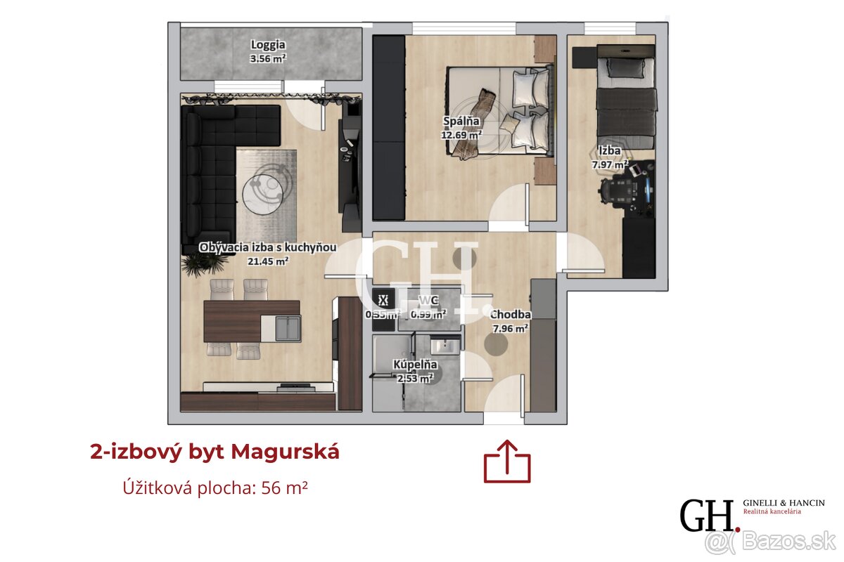 REZERVOVANÉ - MAGURSKÁ - Staré mesto - priestranný 2 izbový - 18
