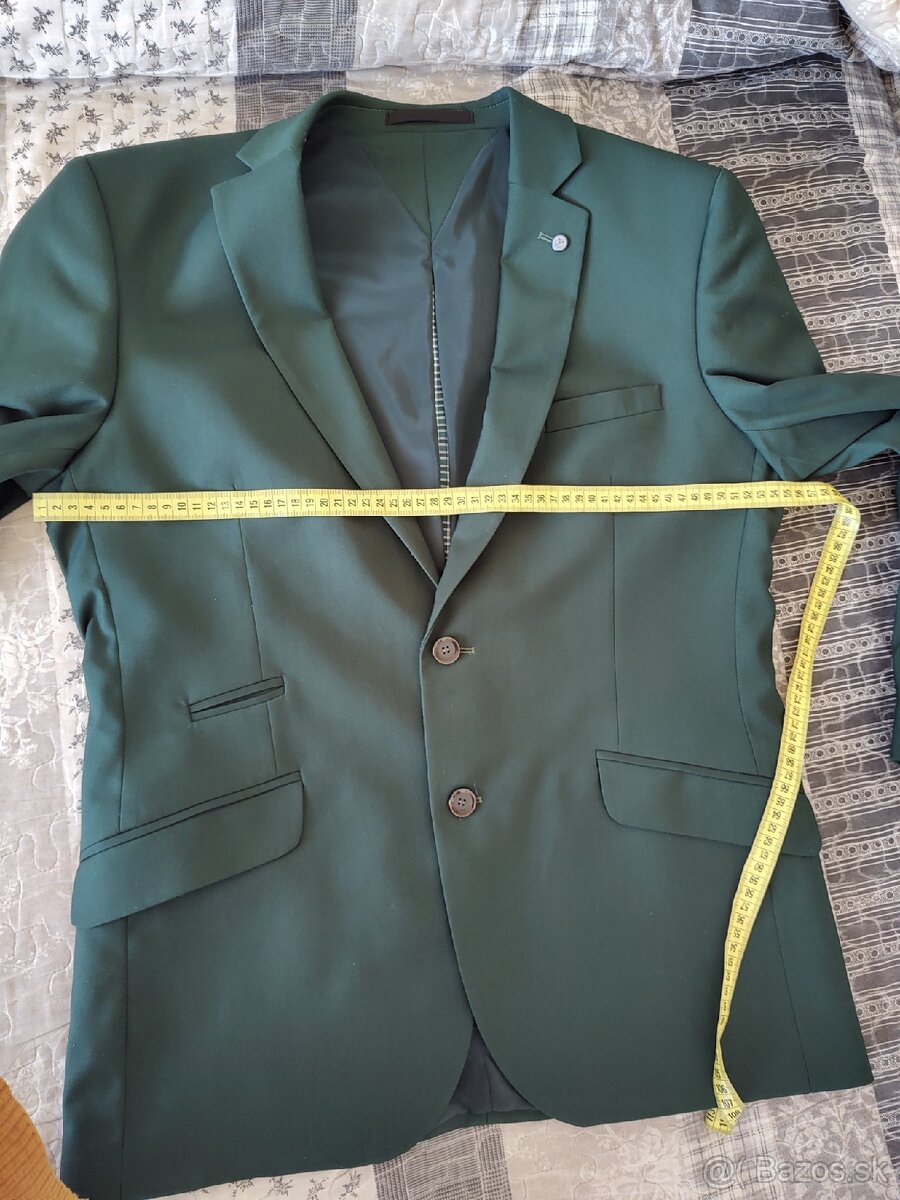 Pánsky tmavozelený oblek svadobný - 18