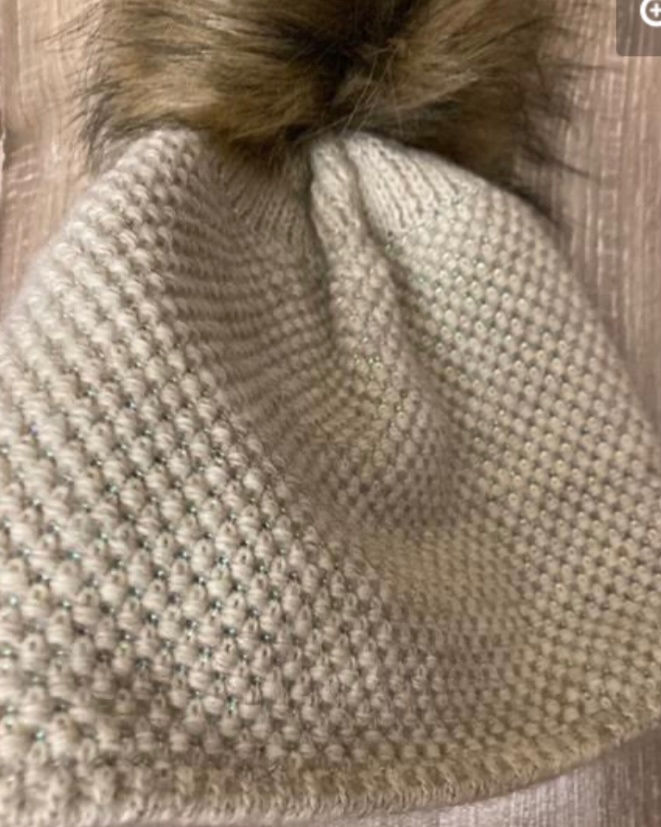 Dámska Teplá zimná čiapka s brmbolcom/Nová - 18