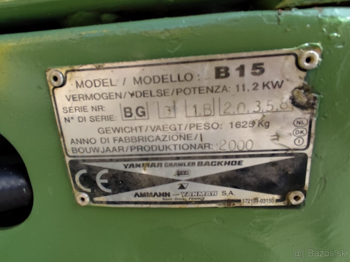 Minibáger Yanmar B15 /1600kg/, 2x lyžica - 18