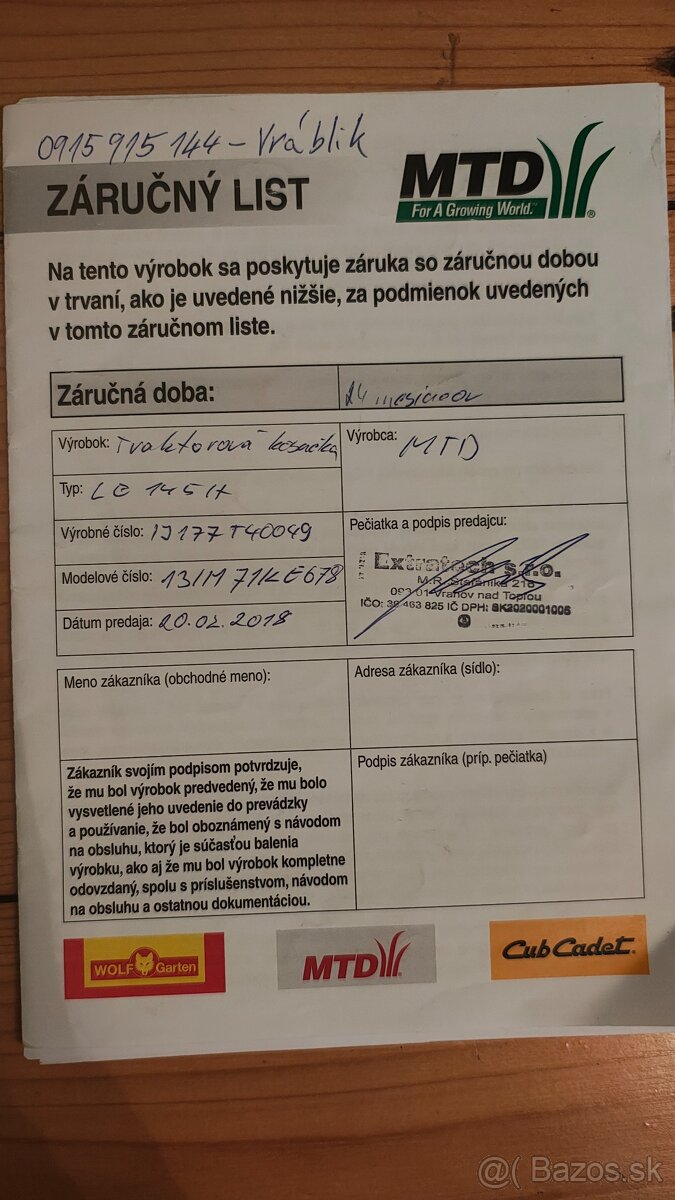 Traktorová kosačka MTD LE 145 H 2018 - 18