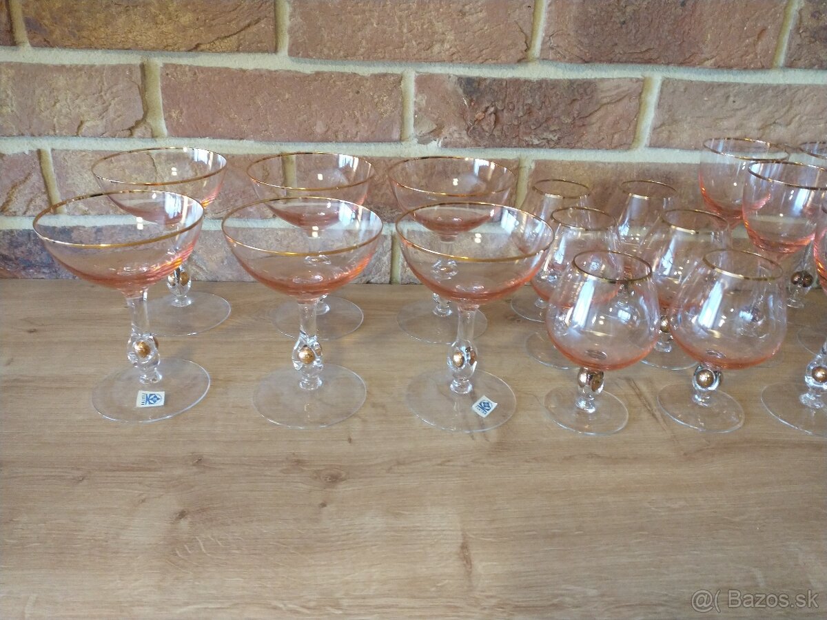 borské sklo, hutné sklo, zlatá zuzana ružová - 18