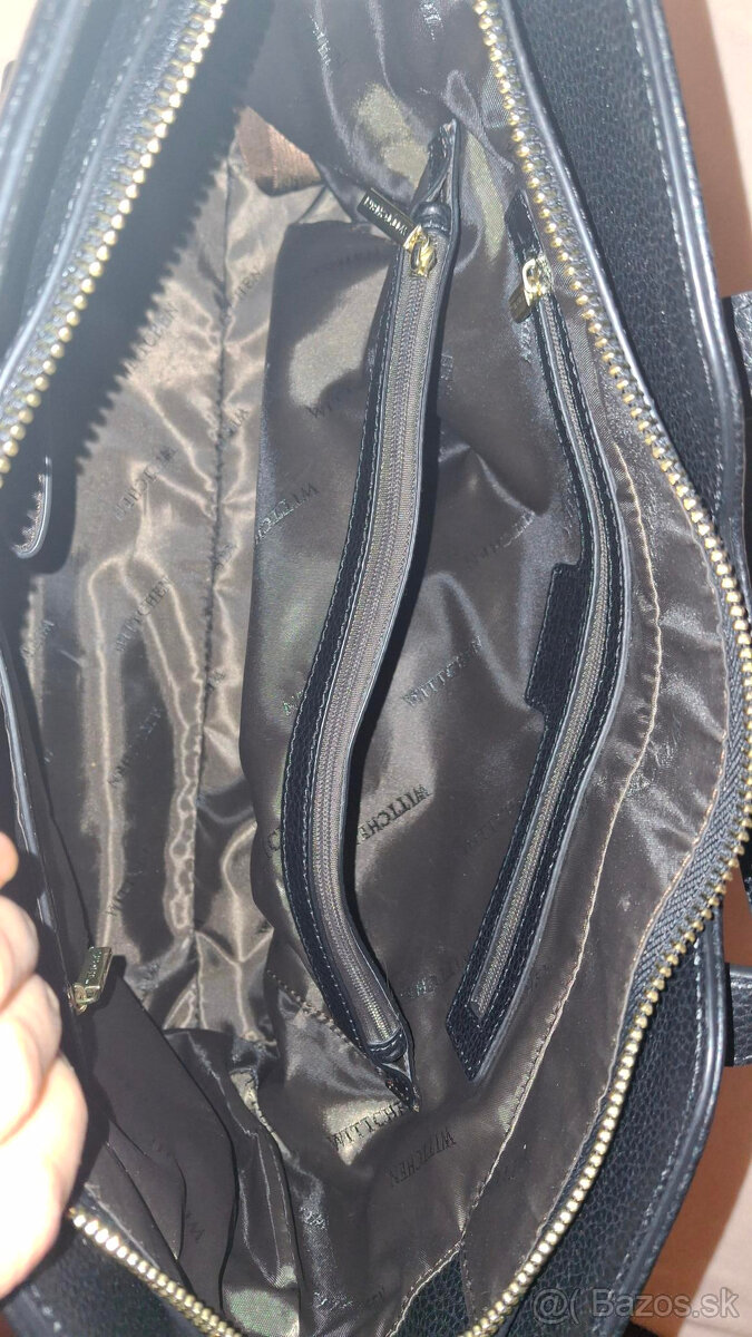 čierna minimalistická kožená kabelka - nová - 18