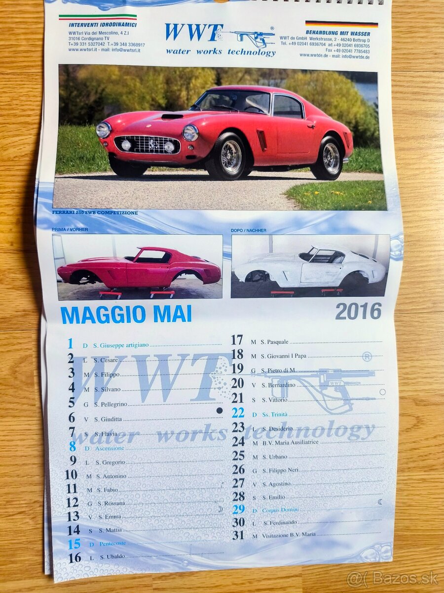 talianske nástenné kalendáre 2016 - 18