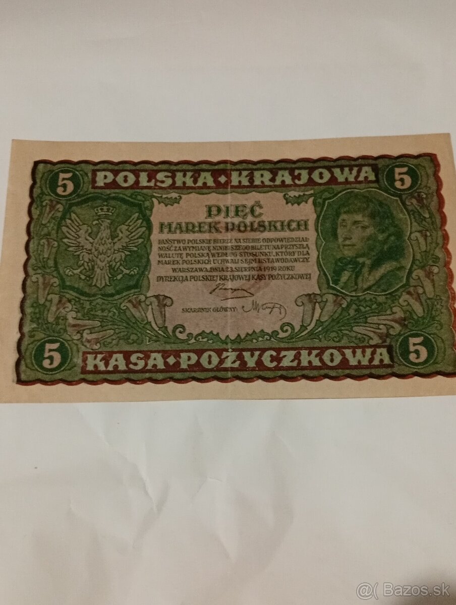 Predám vzacne Poľske Marky 1919 - 18