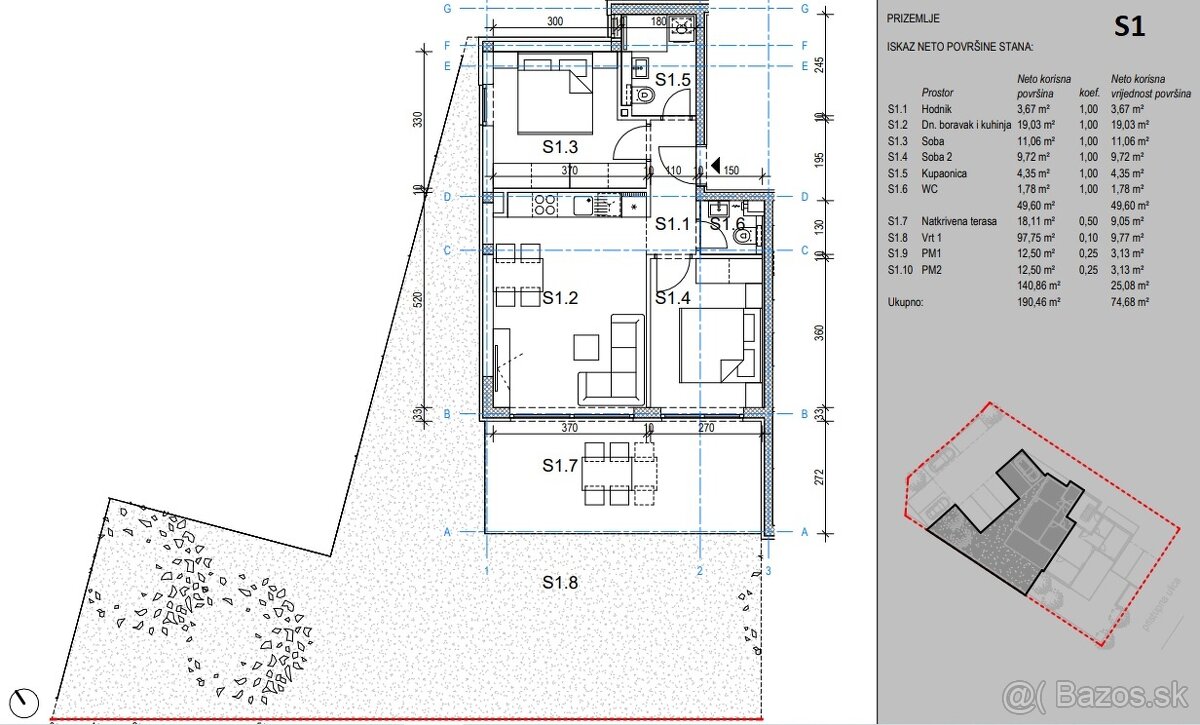 3-izb. apartmán na prízemí novostavby so záhradou,Chorvátsko - 18