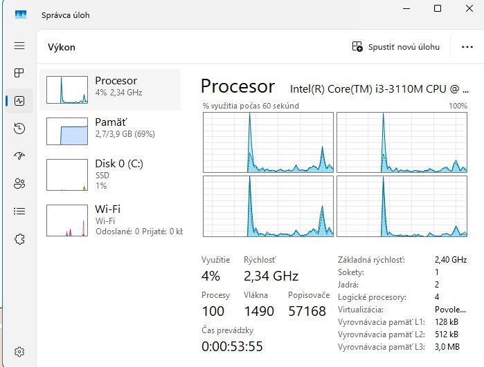 Fujitsu E752, Intel i3-3110M@2,40GHz, 4GB DDR3, 32GB SSD - 18