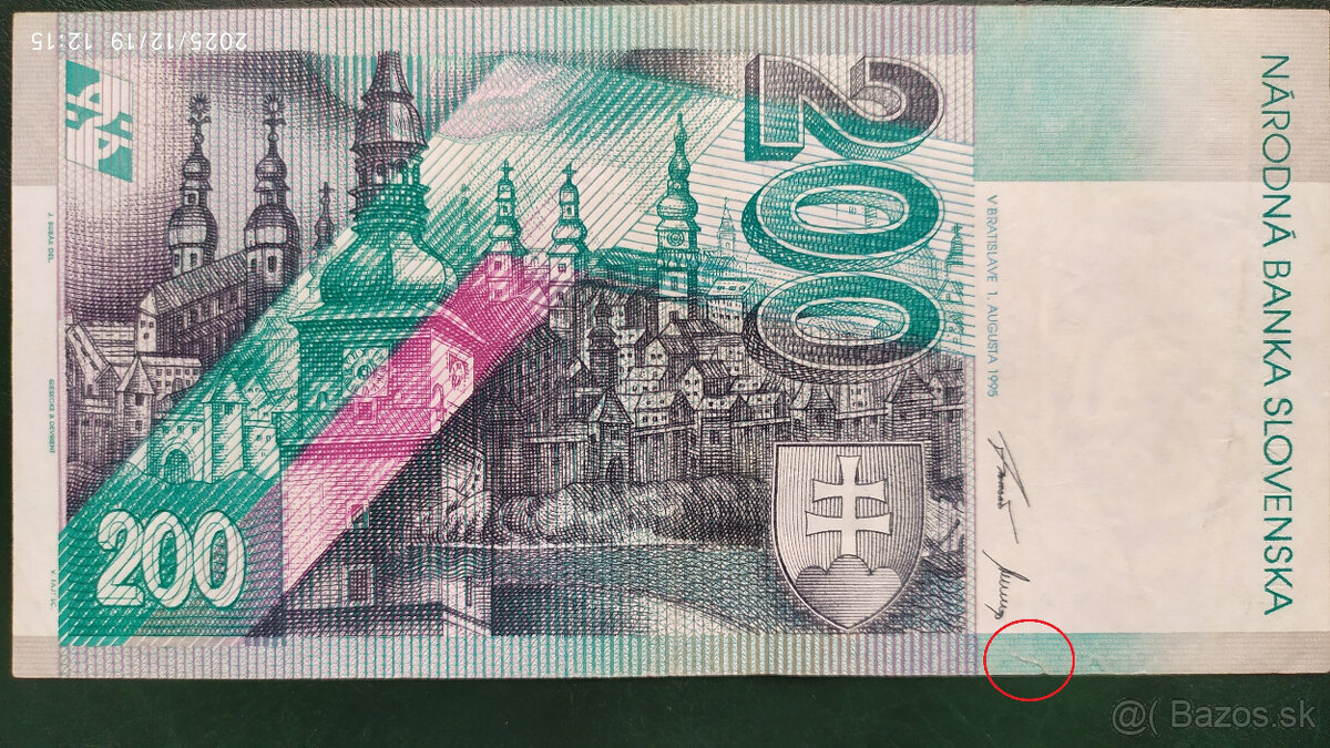 Bankovky 200 Sk s. E 1995, 1999 a 2002 - 18