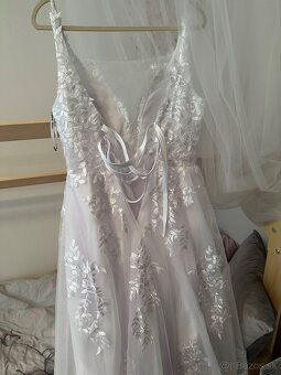Krasne nové nenosené svadobné biele šaty na ramienka, 36 - 18