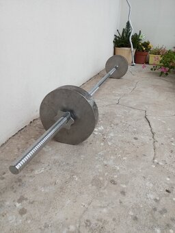 Pochromovaná EZ-činka a Rovná 180cm INSPORTLINE  30kg - NOVÁ - 18