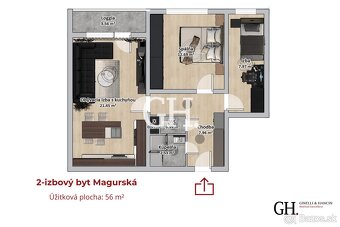 MAGURSKÁ - Staré mesto - priestranný 2 izbový byt (56 m²) -  - 18