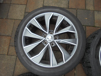 Alu disky Škoda 5x100, pneu 215/45 R16 č.12d - 18