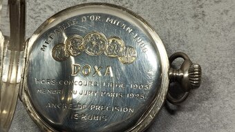 Starožitné pánské švýcarské kapesní STŘÍBRNÉ hodinky DOXA - 18