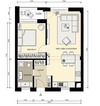 2-izbový byt s klimatizáciou v centre - 18
