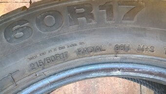 ZIMNÉ 215/60 R17 2 ks FIRESTONE a 2 ks CONTINENTAL cca 7-8mm - 18