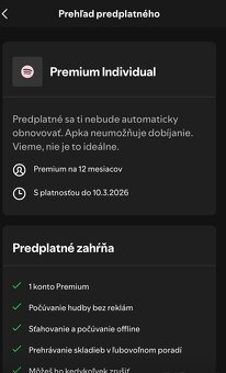 YouTube,Spotify PREMIUM individual 3/6/12 mesiacov alebo DUO - 18