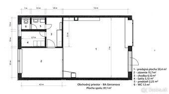 Na prenájom priestor 81,1 m2 Gercenovej, Bratislava V – Petr - 18