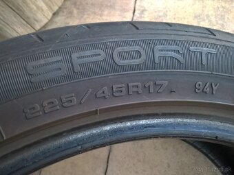 LETNÉ 225/45 R17 CONTINENTAL DUNLOP cca 6-7 mm - OD 20-€/kus - 18