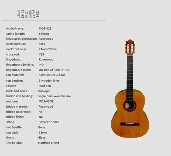 Klasická gitara 4/4 Martinez + obal - 18