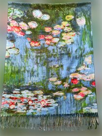 Kašmírový šál Claude Monet olejomaľba - 18