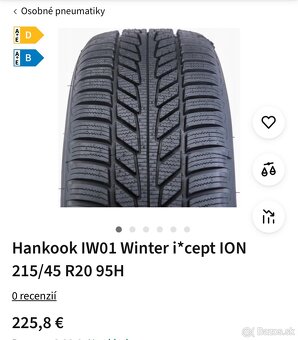 215/45 R20 95H XL EV zimné HANKOOK - 18