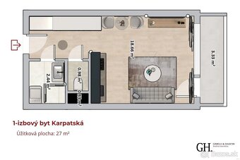 Modrý klenot v centre mesta | KARPATSKÁ - Kuzmányho | 1-izbo - 18