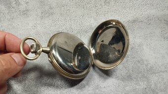 Monstrózné staré kapesní hodinky s lokomotivou, 66mm, 202g - 18