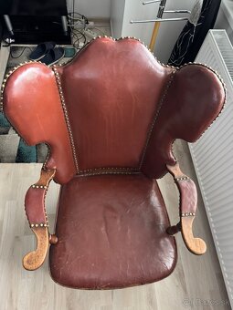 Artifort vintage kožená stolička – originál z 60.–70. rokov, - 18