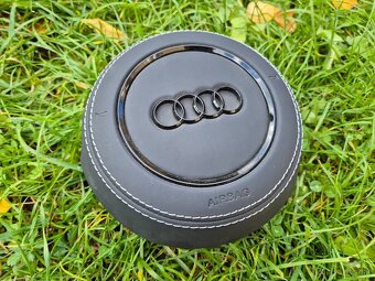 Kryt airbagu puzdro AUDI potiahnutý kožou a čiernym logom - 18
