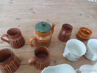 🔥Retro tradičná keramika 4 džbány + 9 pohárov - 18