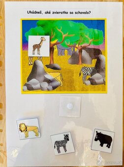 Aktivity pre deti, Montessori, suchý zips, laminované - 18