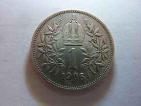 R-U Veľmi vzácna 1 koruna 1906 bz vo veľmi peknom stave - 18