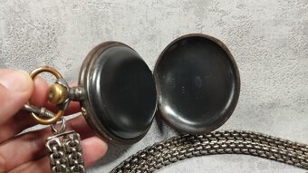 Velké dvouplášťové kapesní hodinky Régulatéur s řetezem - 18