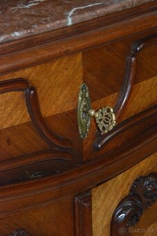 Starožitná řezbovaná toaletka s mramorem - 18