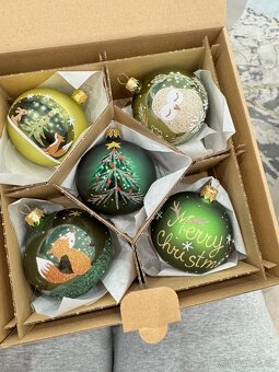 Vianočné sklenené gule , ručne malované sklenené banky - 18