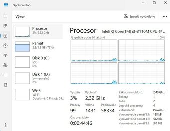 Fujitsu E752, Intel i3-3310M@2,40GHz, 4GB DDR3, 32GB SSD - 18