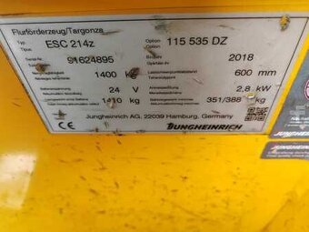 Elektricky paletovy vozik Jungheinrich High lift ESC214z - 18