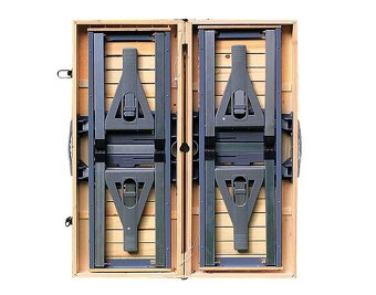 Skladaci kempingový set - 3 farby - zloženie do kufríka - 18