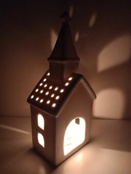 Keramický kostol na čajovú sviečku 22,5x9,5x8 cm - 18