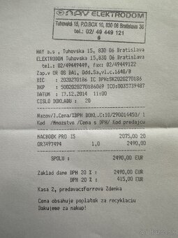 MacBook Pro Retina 15,4”(Mid 2014)–i7/16 GB RAM/SSD 500GB - 18