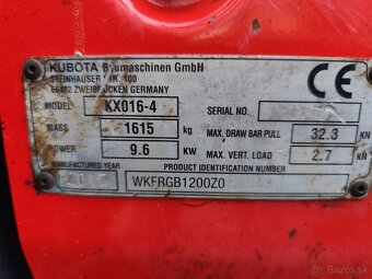 Minibager Kubota, rok 2017. Vaha 1600kg. Rozsirovaci. - 18